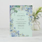 Invitation Mariage Vigne Menthe Pervenche (Debout devant)