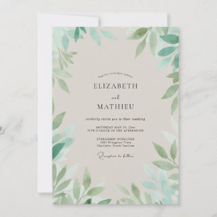 Invitation Mariage Vigne Mousse de Mer Pâle