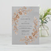 Invitation Mariage Vigne Or Acier (Debout devant)