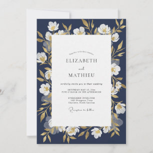 Invitation Mariage Vigne Or de Minuit