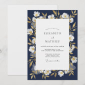 Invitation Mariage Vigne Or de Minuit (Devant / Derrière)