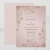 Invitation Mariage Vigne Ornée Champagne (Devant / Derrière)