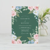 Invitation Mariage Vigne Peinte de Teinte Mousse (Debout devant)