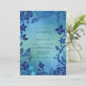 Invitation Mariage Vigne Rose de Cobalt (Debout devant)