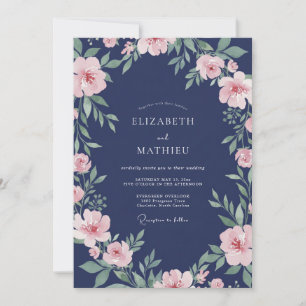 Invitation Mariage Vigne Rouge Minuit