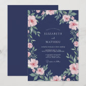 Invitation Mariage Vigne Rouge Minuit (Devant / Derrière)