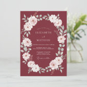 Invitation Mariage Vigne Rouge Profond (Debout devant)