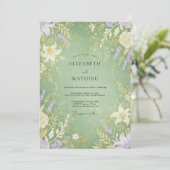Invitation Mariage Vigne Sauge Améthyste (Debout devant)