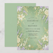 Invitation Mariage Vigne Sauge Améthyste (Devant / Derrière)
