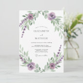 Invitation Mariage Vigne Violette Améthyste (Debout devant)