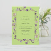 Invitation Mariage Vigne Violette Chartreuse (Debout devant)