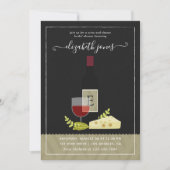 Invitation Mariage Vin et Fromage Monogramme (Devant)
