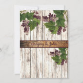 Invitation Mariage vinicole rustique de raisin de bois (Devant)