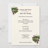 Invitation Mariage vinicole rustique de raisin de bois (Dos)