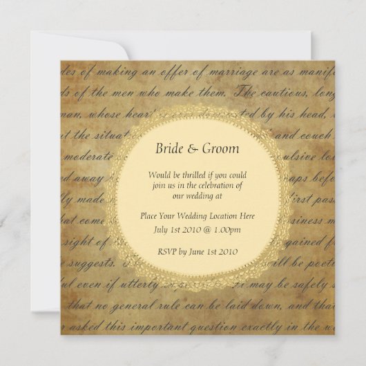 Invitation Mariage vintage (Devant)