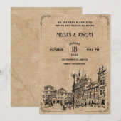 Invitation Mariage vintage (Devant / Derrière)