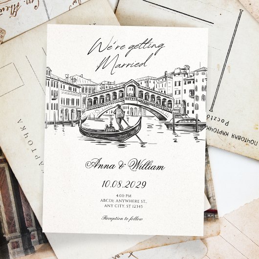 Invitation Mariage vintage