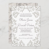 Invitation Mariage vintage à cadre feuillet (Devant / Derrière)