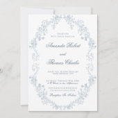 Invitation Mariage vintage à fleurs (Devant)