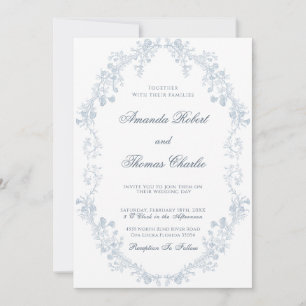 Invitation Mariage vintage à fleurs