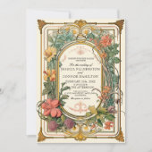 Invitation Mariage Vintage à la crème (Devant)