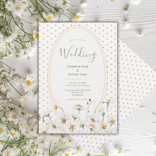 Invitation Mariage Vintage Aquarelle aux Marguerites Florales