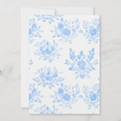 Invitation Mariage Vintage Aquarelle Bleue (Dos)