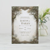 Invitation Mariage Vintage Arbre Tordu (Debout devant)