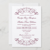 Invitation Mariage vintage argenté et marron (Devant)