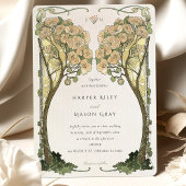 Invitation Mariage vintage Art Nouveau Love Tree