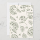Invitation Mariage Vintage aux Hydrangeas Verts (Dos)