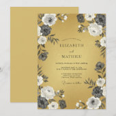 Invitation Mariage Vintage aux reflets ocres (Devant / Derrière)