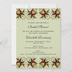 Invitation Mariage Vintage avec Colibris Fleuris