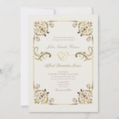 Invitation Mariage vintage baroque (Devant)