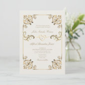 Invitation Mariage vintage baroque (Debout devant)