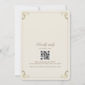 Invitation Mariage vintage baroque or (Dos)