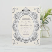 Invitation Mariage Vintage Baroque Rococo (Debout devant)