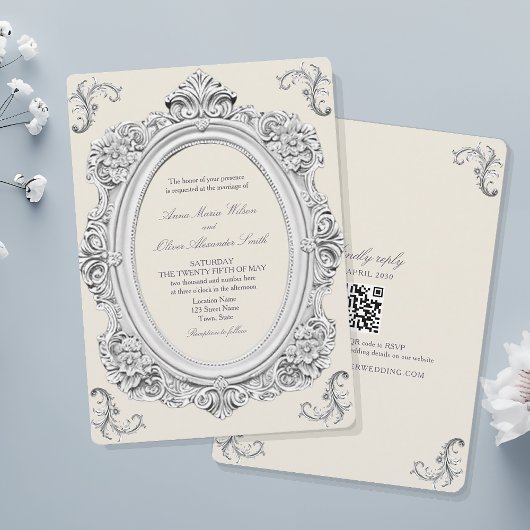 Invitation Mariage Vintage Baroque Rococo