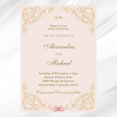 Invitation Mariage Vintage baroque rose beige