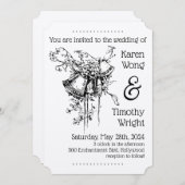 Invitation Mariage vintage Bells (Devant / Derrière)