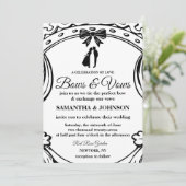 Invitation Mariage vintage Black & White Bows (Debout devant)