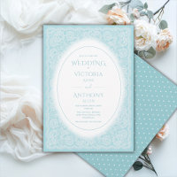 Mariage Vintage Blanc Dentelle Bleue