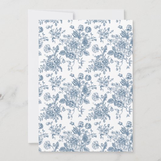 Invitation Mariage Vintage bleu (Dos)