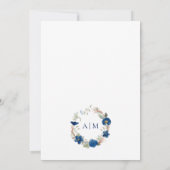 Invitation mariage vintage bleu aquarelle (Dos)