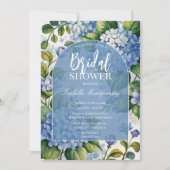 Invitation Mariage Vintage Bleu Hydrangea Romantique (Devant)