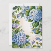Invitation Mariage Vintage Bleu Hydrangea Romantique (Dos)