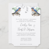 Invitation Mariage vintage Bluebirds #2 (Devant)