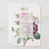 Invitation mariage vintage botanique blanc cassé (Devant)