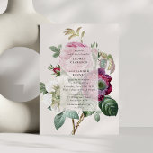 Invitation mariage vintage botanique blanc cassé