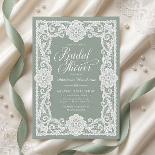 Invitation Mariage Vintage Broderie Fleurie
